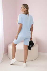 Set of top+leggings in azure color