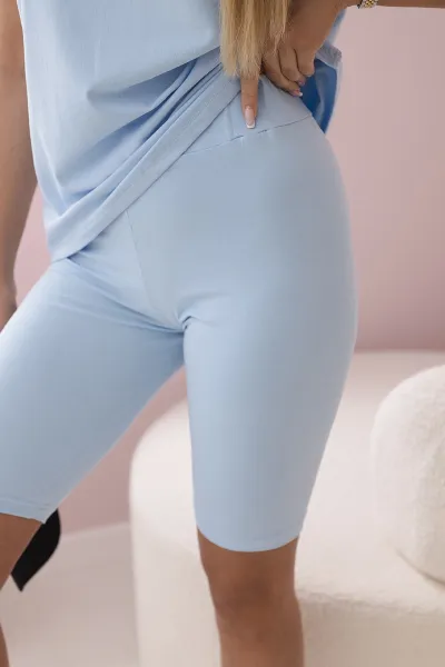 Set of top+leggings in azure color