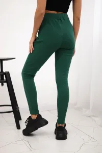 Sweatpants with waist tie dark green