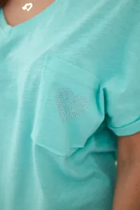 Cotton blouse with mint pocket