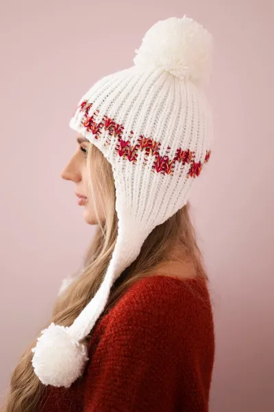Women's cap with long ears Nadia K321 white