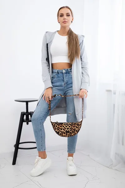 Gray dress with hood and hood