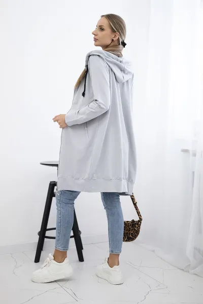 Gray dress with hood and hood