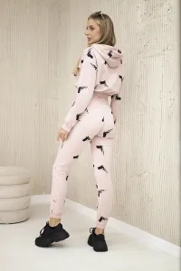 Set with printed guns dark powder pink