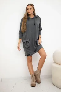 Graphite dress with hood