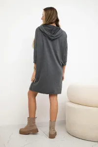 Graphite dress with hood