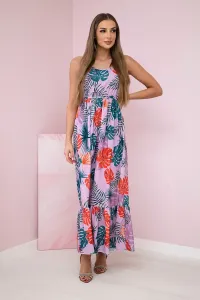 Dress with a purple leaf motif