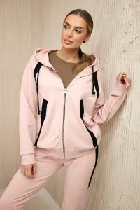 Striped sports set in dark powder pink