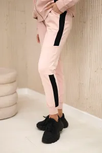 Striped sports set in dark powder pink