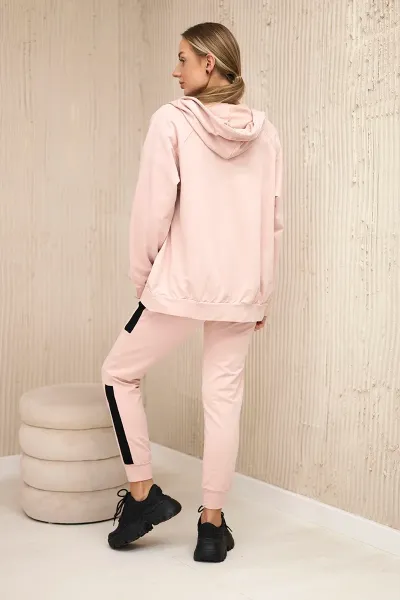 Striped sports set in dark powder pink