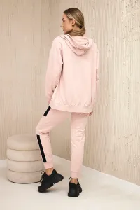 Striped sports set in dark powder pink
