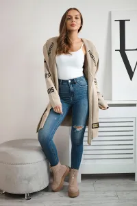 Coat with beige subtitles