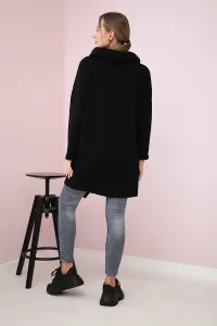 Tunic with a clutch front Oversize black