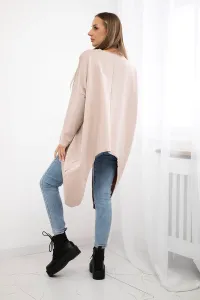 Oversize print blouse beige