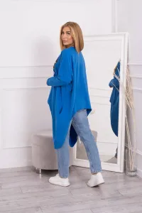Legínovo Oversize béžová blúzka s potlačou Farba: Modrá, Veľkosť: UNI