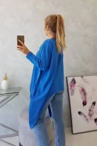 Legínovo Oversize béžová blúzka s potlačou Farba: Modrá, Veľkosť: UNI