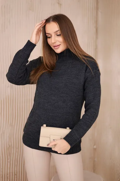 Graphite high-neckline sweater