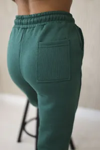 Cotton set with embroidered Paradise green inscription