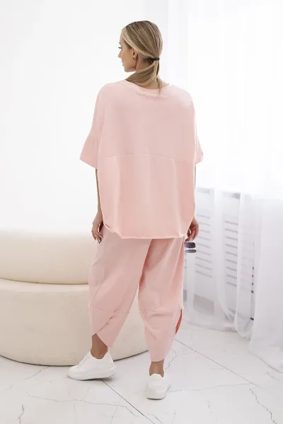 Women's set T-shirt + pants - peach