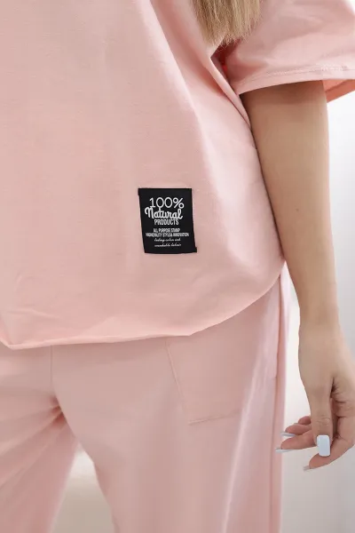 Women's set T-shirt + pants - peach