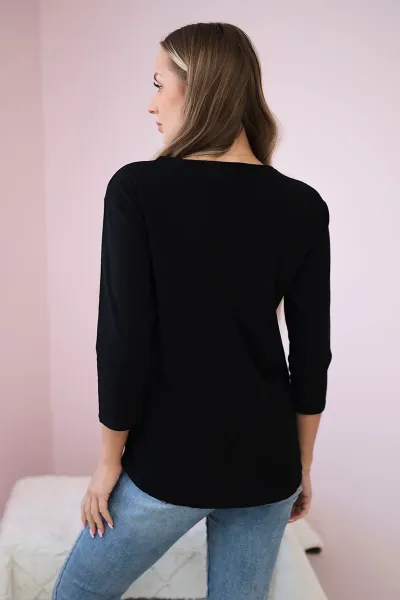 Blouse with Star Style print black
