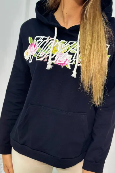 Sweatshirt with Voyage inscription black