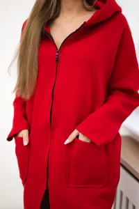 Insulated sweatshirt with a longer back part red