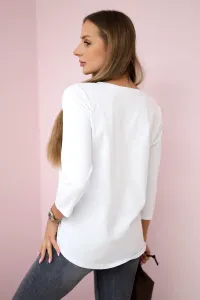 Blouse with Summer Girl print white