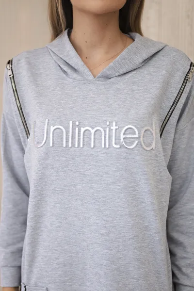 Dress with the inscription unlimited gray