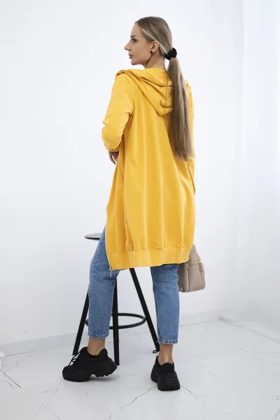 Women's long hoodie Kesi - mustard