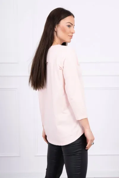 Original print blouse powder pink