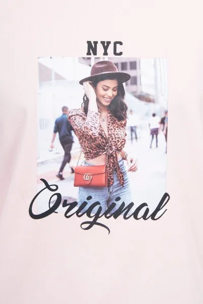 Original print blouse powder pink