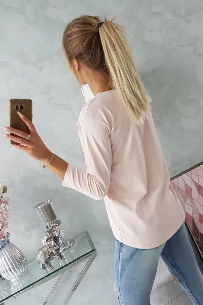 Original print blouse powder pink