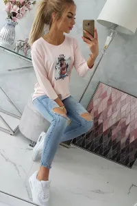 Original print blouse powder pink