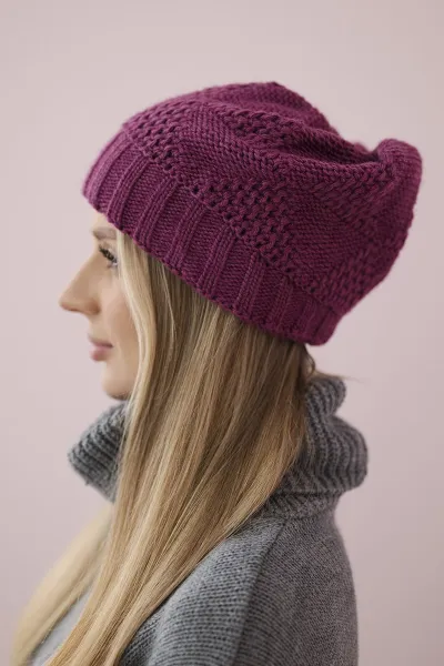 Women's cap Danuta K331 dark purple