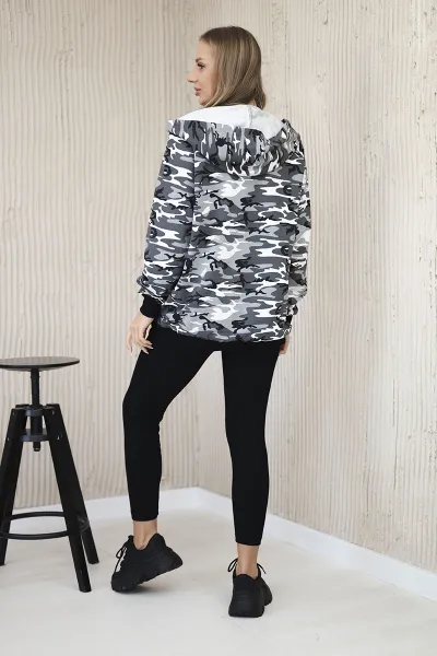 3-piece MOOR set of sweatshirt, top and leggings gray + black