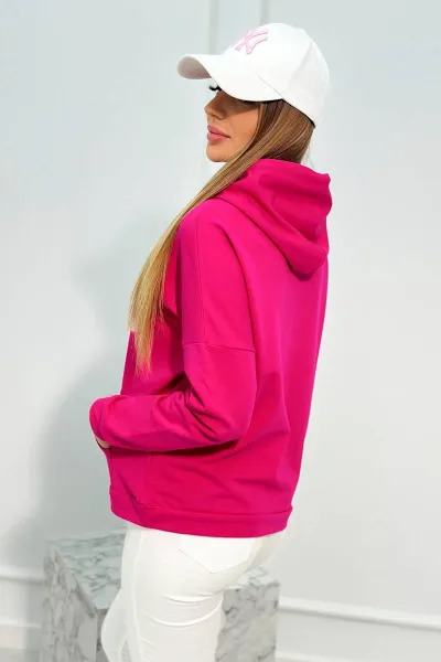 Sweatshirt with Voyage fuchsia inscription