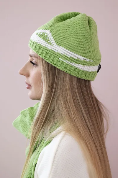 Women's set with scarf Jagna K356 pistachio