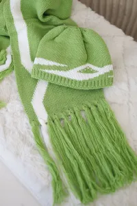 Women's set with scarf Jagna K356 pistachio