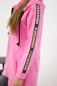 Sweatshirt with back zip light pink