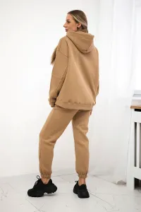 Insulated cotton set, sweatshirt + pants Brooklyn camel