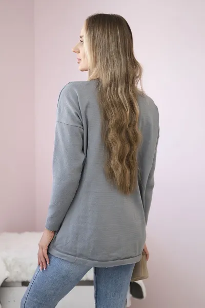 Sweater with front pockets gray