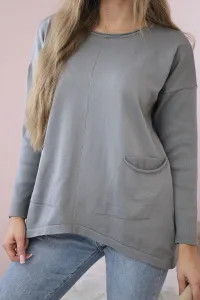 Sweater with front pockets gray