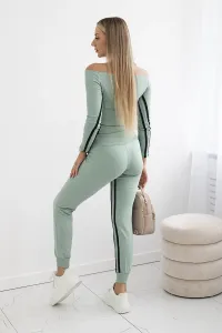 Set with double stripe of dark mint