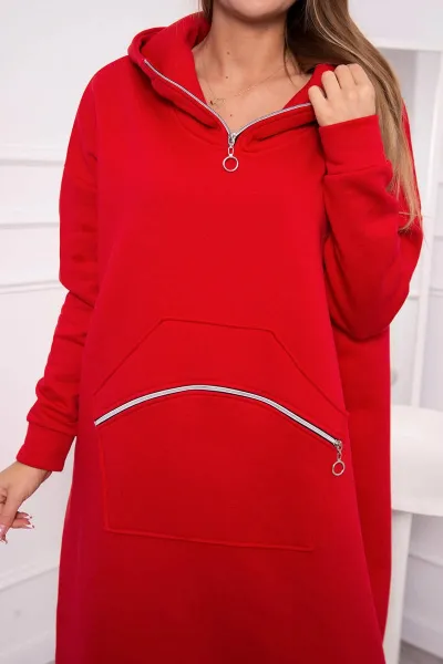 Insulated dress with hood red