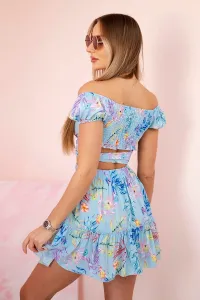 Set with azure flowers