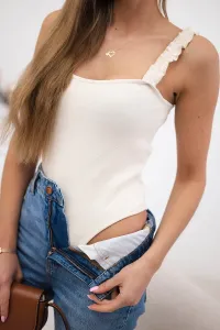Strapless body blouse beige