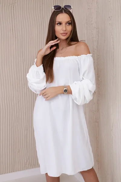 Spanish dress with decorative sleeves ecru