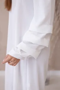 Spanish dress with decorative sleeves ecru