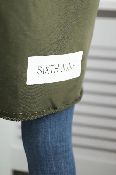 Coat with subtitles khaki